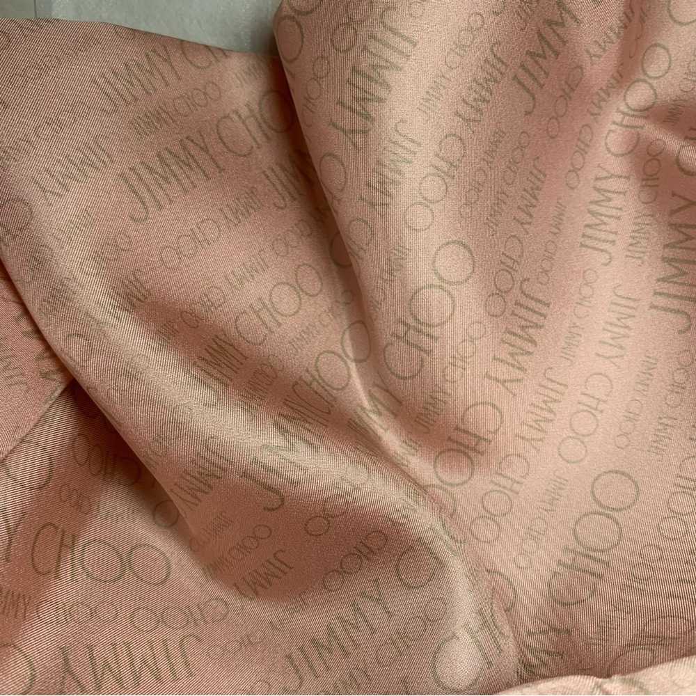 With Box Jimmy Choo Blush and Beige Silk Scarf - Picture 12 of 16